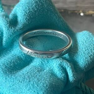 Tiffany & Co. "I Love You" Ring - Sterling Silver - Size 7 authentic